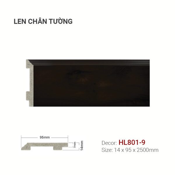 Len Chân Tường Nhựa Cao 95mm HL801-9