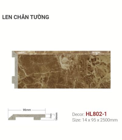 Len Chân Tường Nhựa Cao 95mm Giả Đá HL802-1