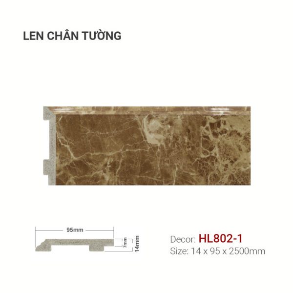 Len Chân Tường Nhựa Cao 95mm Giả Đá HL802-1