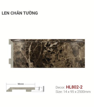 Len Chân Tường Nhựa Cao 95mm Giả Đá HL802-2