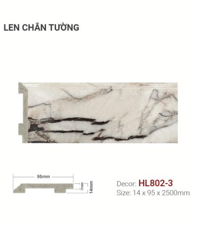 Len Chân Tường Nhựa Cao 95mm Giả Đá HL802-3