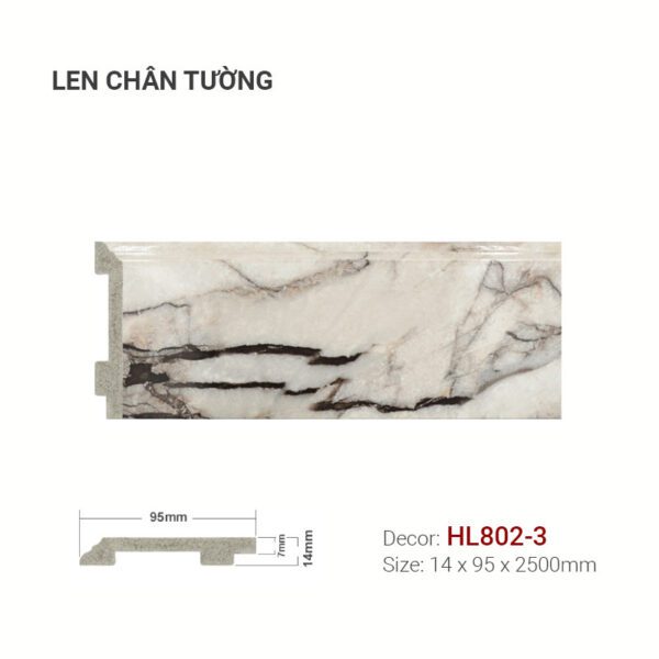 Len Chân Tường Nhựa Cao 95mm Giả Đá HL802-3
