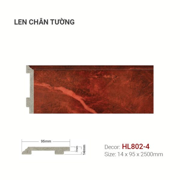 Len Chân Tường Nhựa Cao 95mm Giả Đá HL802-4