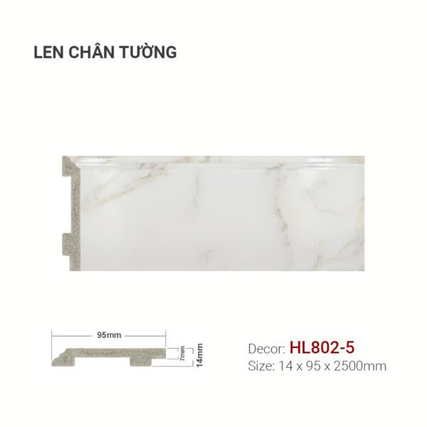 Len Chân Tường Nhựa Cao 95mm Giả Đá HL802-5