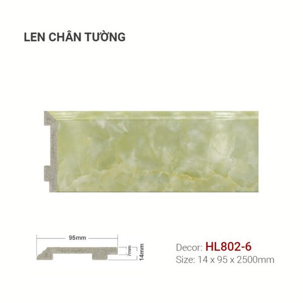 Len Chân Tường Nhựa Cao 95mm Giả Đá HL802-6