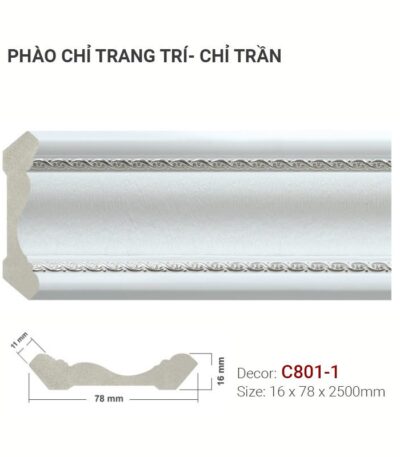 Phào Chỉ Trang Trí Cổ Trần C801-1