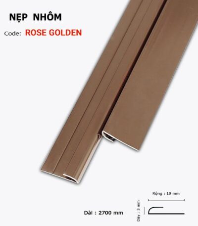 Nẹp Nhôm Kết Thúc 3mm PC Rose Golden