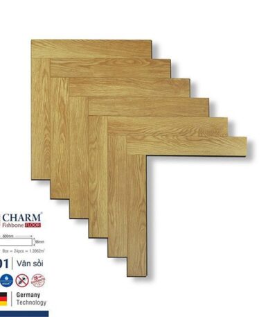 Sàn Gỗ Công Nghiệp Chaarm 12mm Cốt Xanh Xương Cá C01