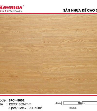 Sàn Nhựa Hèm Khóa Kosmos 4mm Đế Cao Su SPC-5002