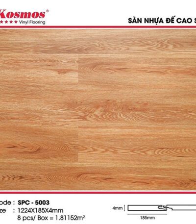 Sàn Nhựa Hèm Khóa Kosmos 4mm Đế Cao Su SPC-5003