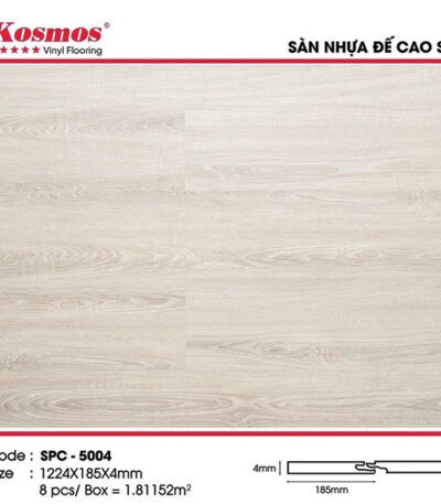 Sàn Nhựa Hèm Khóa Kosmos 4mm Đế Cao Su SPC-5004