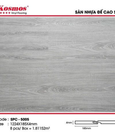 Sàn Nhựa Hèm Khóa Kosmos 4mm Đế Cao Su SPC-5005