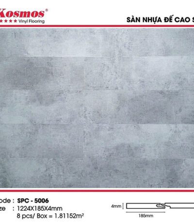 Sàn Nhựa Hèm Khóa Kosmos 4mm Đế Cao Su SPC-5006