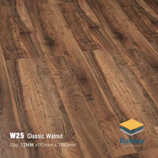 Sàn Gỗ Công Nghiệp Robina 12mm Bản Lớn W25