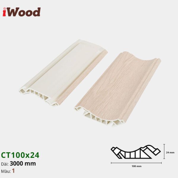 Nẹp Nhựa Cổ Trần Iwood CT100x24-1