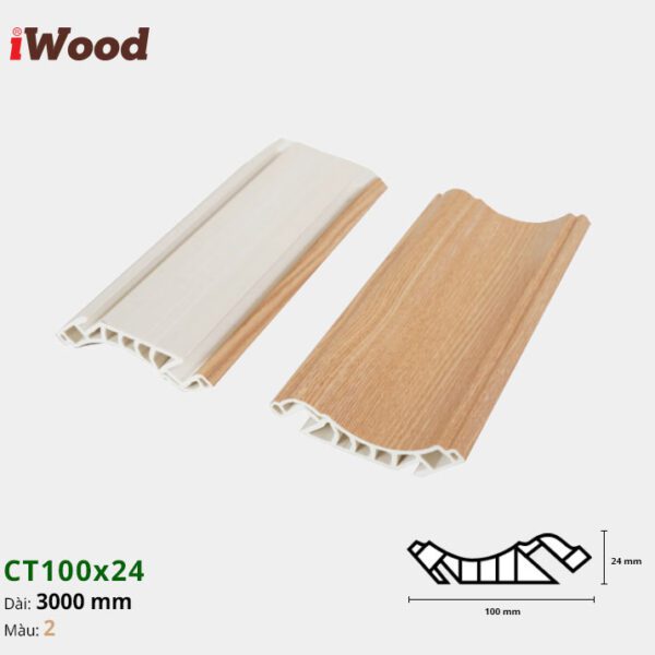 Nẹp Nhựa Cổ Trần Iwood CT100x24-2