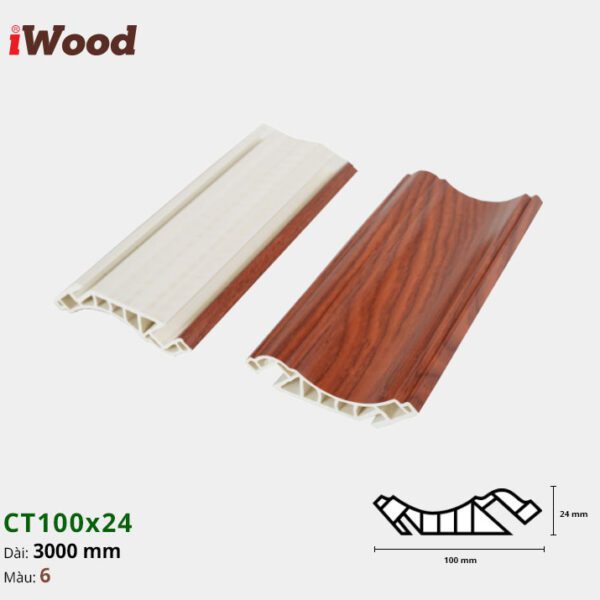 Nẹp Nhựa Cổ Trần Iwood CT100x24-6