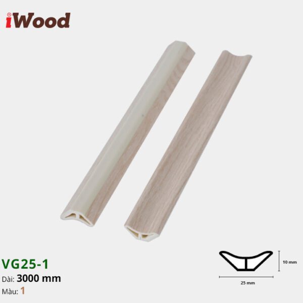Nẹp Nhựa Góc Âm Iwood VG25-1