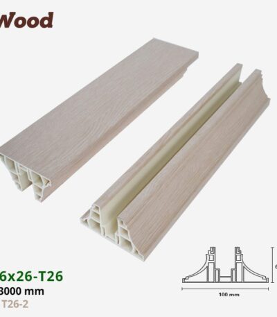 Nẹp Nhựa Vách Ngăn Iwood T26x26 T26-2