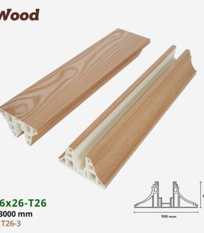 Nẹp Nhựa Vách Ngăn Iwood T26x26 T26-3