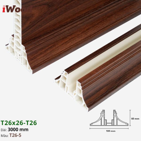 Nẹp Nhựa Vách Ngăn Iwood T26x26 T26-5