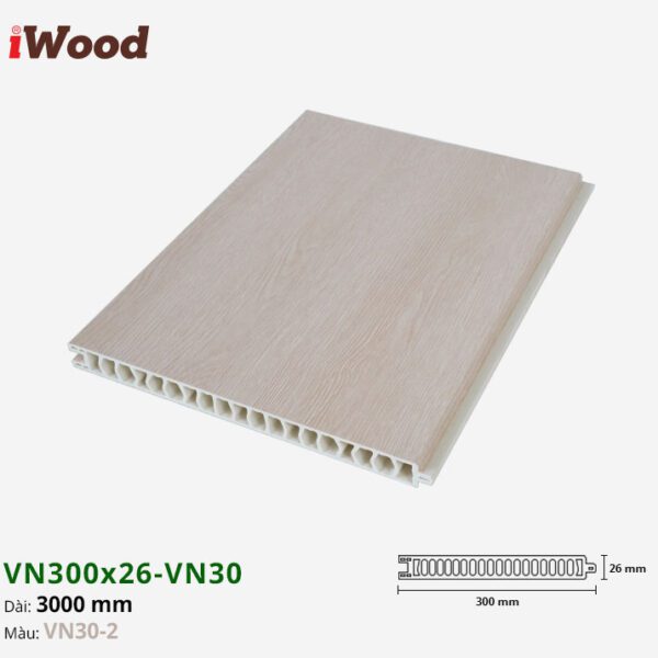 Vách Ngăn Nhựa PVC Vân Gỗ VN300x26 Iwood VN30-2