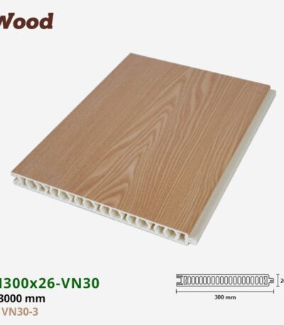 Vách Ngăn Nhựa PVC Vân Gỗ VN300x26 Iwood VN30-3