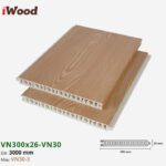 Vách Ngăn Nhựa PVC Vân Gỗ VN300x26 Iwood VN30-3