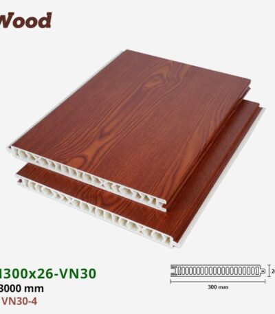 Vách Ngăn Nhựa PVC Vân Gỗ VN300x26 Iwood VN30-4