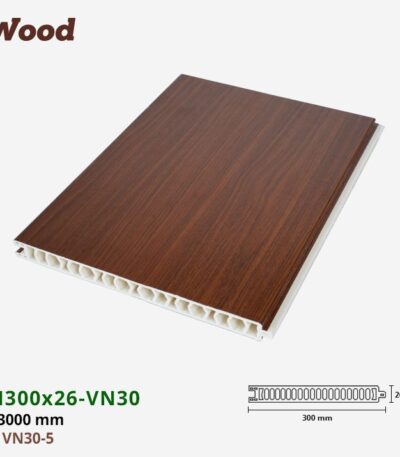 Vách Ngăn Nhựa PVC Vân Gỗ VN300x26 Iwood VN30-5