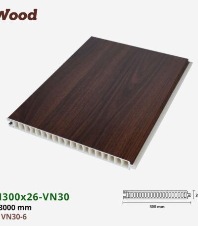 Vách Ngăn Nhựa PVC Vân Gỗ VN300x26 Iwood VN30-6
