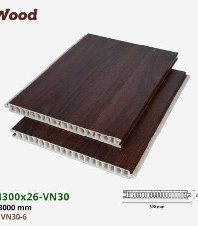 Vách Ngăn Nhựa PVC Vân Gỗ VN300x26 Iwood VN30-6