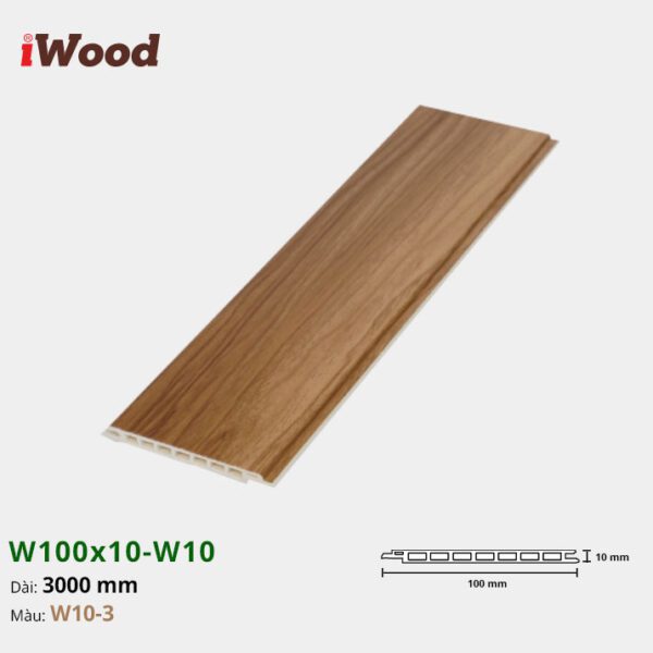 Lam Nhựa PVC W100x10 Iwood W10-3