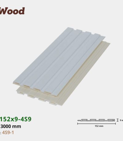 Lam Nhựa PVC 3 Sóng Thấp W152x9 Iwood 4S9-1