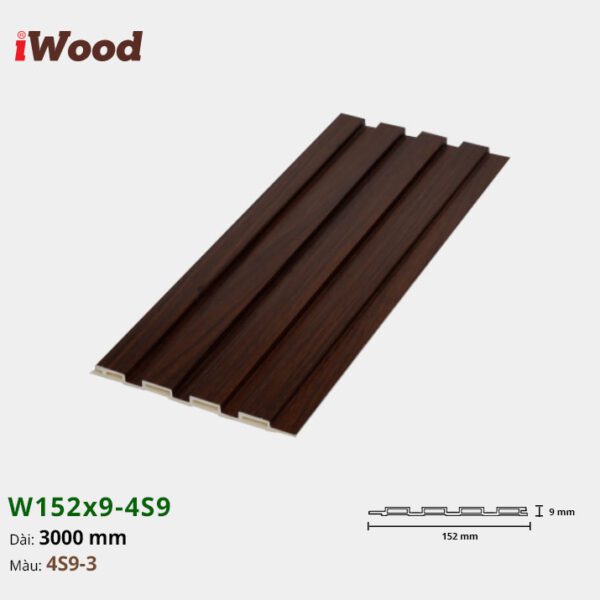 Lam Nhựa PVC 3 Sóng Thấp W152x9 Iwood 4S9-3
