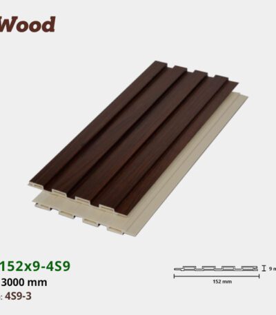 Lam Nhựa PVC 3 Sóng Thấp W152x9 Iwood 4S9-3