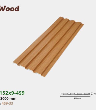 Lam Nhựa PVC 3 Sóng Thấp W152x9 Iwood 4S9-33