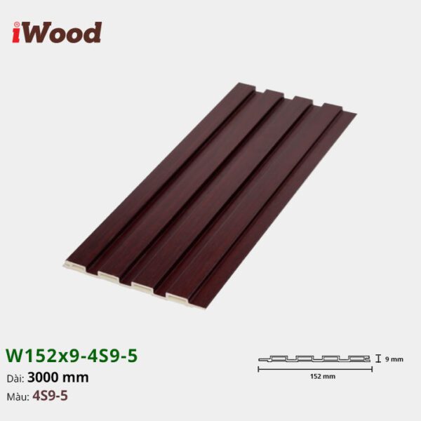 Lam Nhựa PVC 3 Sóng Thấp W152x9 Iwood 4S9-5