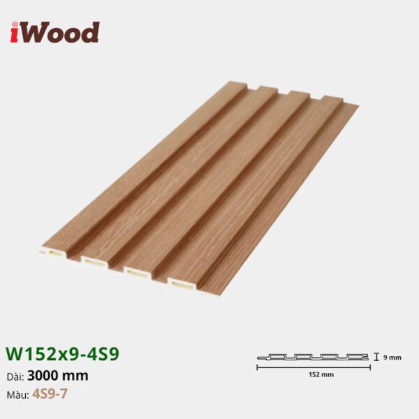 Lam Nhựa PVC 3 Sóng Thấp W152x9 Iwood 4S9-7