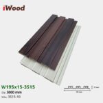 Lam Nhựa PVC 3 Sóng Thấp W195x15 Iwood 3S15-10