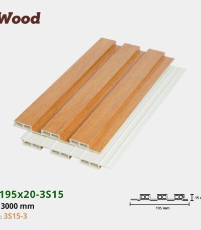 Lam Nhựa PVC 3 Sóng Thấp W195x15 Iwood 3S15-3