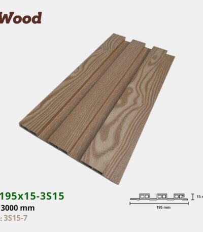 Lam Nhựa PVC 3 Sóng Thấp W195x15 Iwood 3S15-7