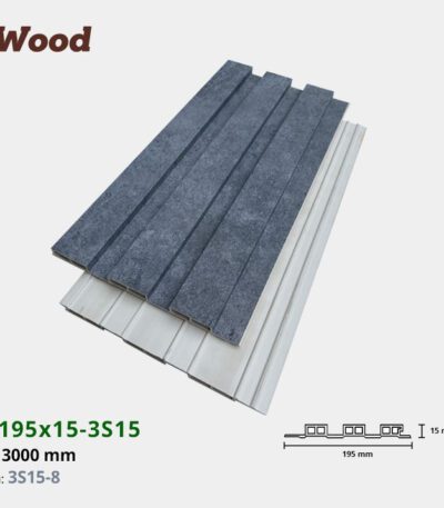 Lam Nhựa PVC 3 Sóng Thấp W195x15 Iwood 3S15-8