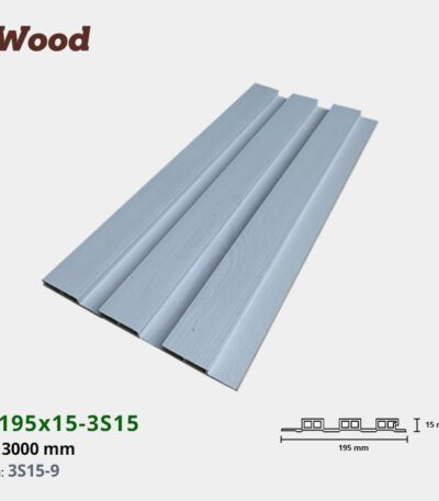 Lam Nhựa PVC 3 Sóng Thấp W195x15 Iwood 3S15-9