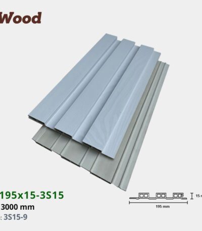 Lam Nhựa PVC 3 Sóng Thấp W195x15 Iwood 3S15-9