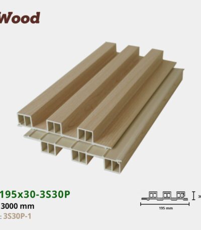 Lam Nhựa PVC 3 Sóng Cao W195x30 Iwood 3S30P-1