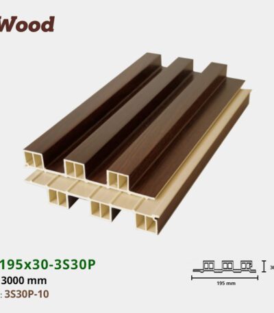 Lam Nhựa PVC 3 Sóng Cao W195x30 Iwood 3S30P-10