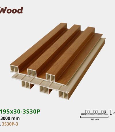 Lam Nhựa PVC 3 Sóng Cao W195x30 Iwood 3S30P-3