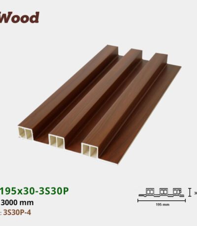 Lam Nhựa PVC 3 Sóng Cao W195x30 Iwood 3S30P-4