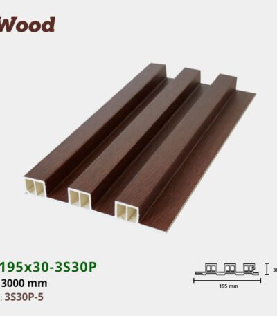 Lam Nhựa PVC 3 Sóng Cao W195x30 Iwood 3S30P-5